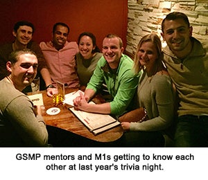 GSMP mentors and M1s getting to know each other at last year's trivia night.