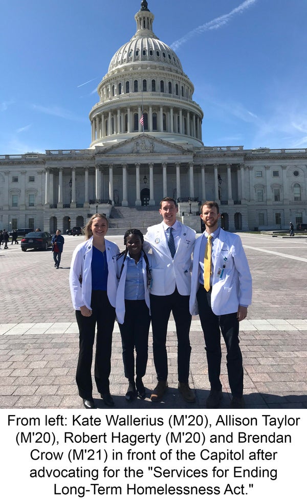 Kate Wallerius, Allison Taylor,Robert Hagerty and Brendan Crow in front of the Capitol.