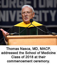 Thomas Nasca, MD, MACP, addressed the School of Medicine Class of 2018 at their commencement ceremony.