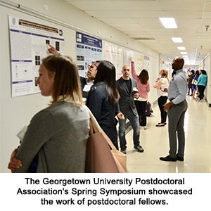 The Georgetown University Postdoctoral Association's Spring Symposium showcased the work of postdoctoral fellows.