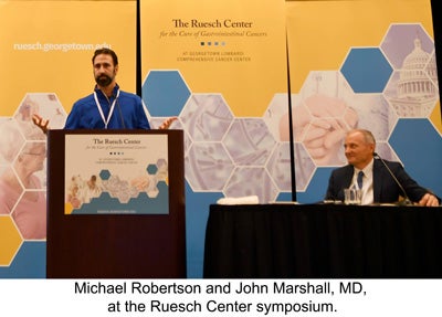 Michael Robertson and John Marshall, MD, at the Ruesch symposium.