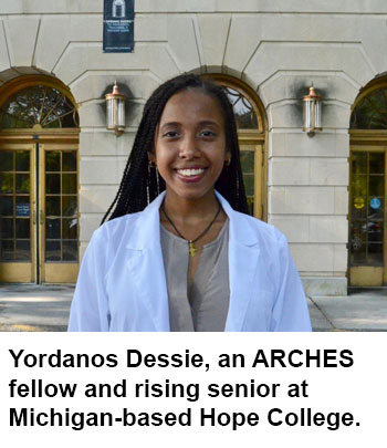 Yordanos Dessie, an ARCHES fellow and rising senior at Michigan-based Hope College.
