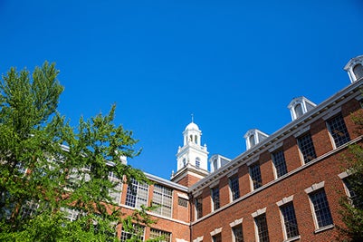 Med-Dent building picturing the cupola against a blue sky