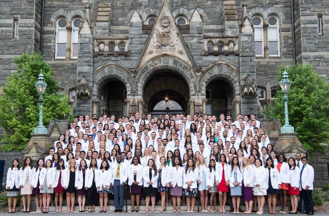 A large group shot of medical students in the Class of 2022