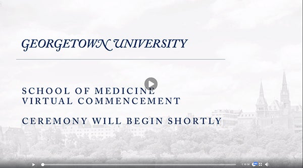 Facebook Live screenshot of SOM Commencement 2020