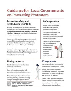Thumbnail of flier titled "Guidance for Local Governments on Protecting Protestors"