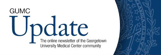 GUMC Update header graphic with the text The online newsletter of the Georgetown University Medical Center community