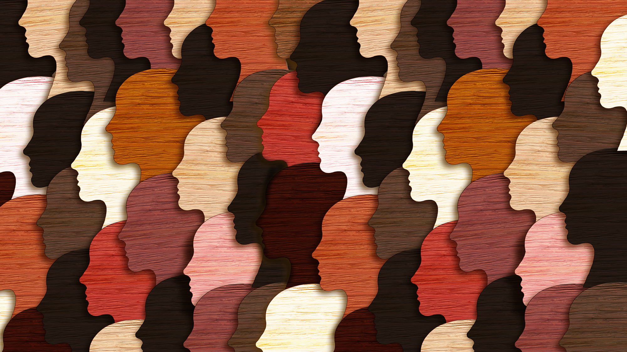 A photoillustration of the many different human skintones