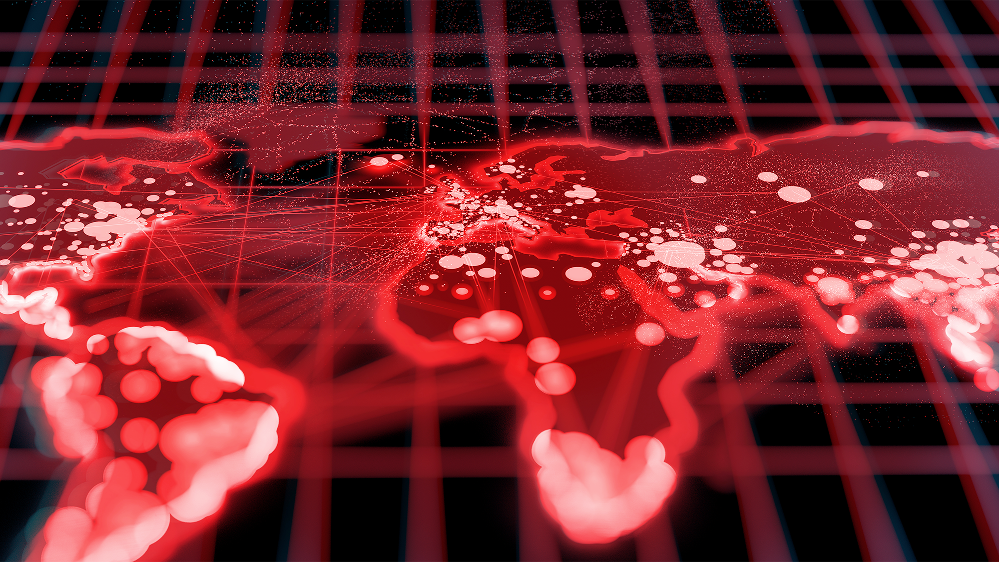 A photoillustration of a map of the world with areas with high rates of disease highlighted