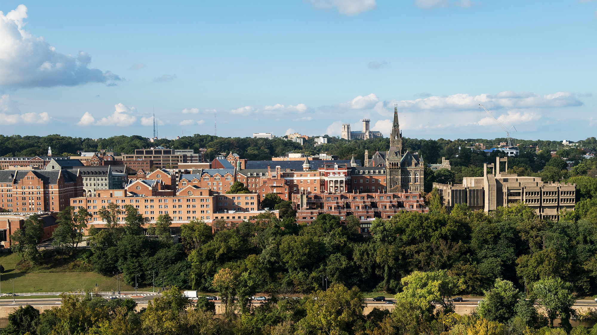 Georgetown campus overview from afar