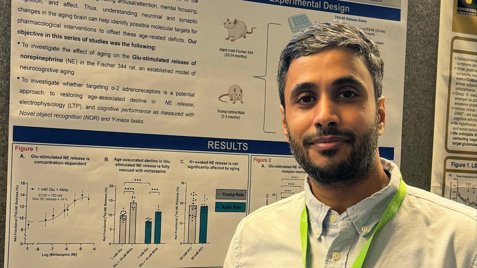 Yousef Aljohani, PhD, stands in front of his poster