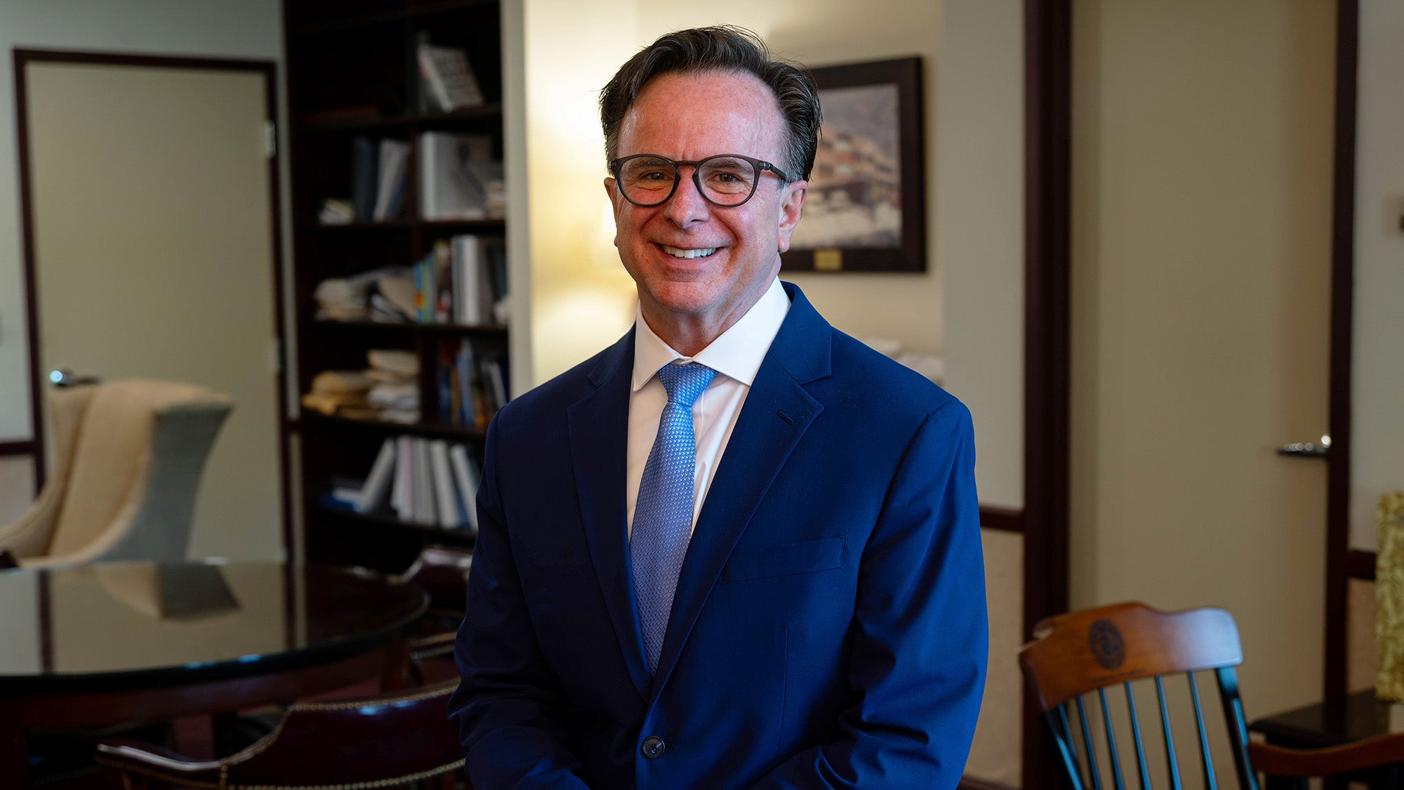 Norman Beauchamp Jr. sits in his office