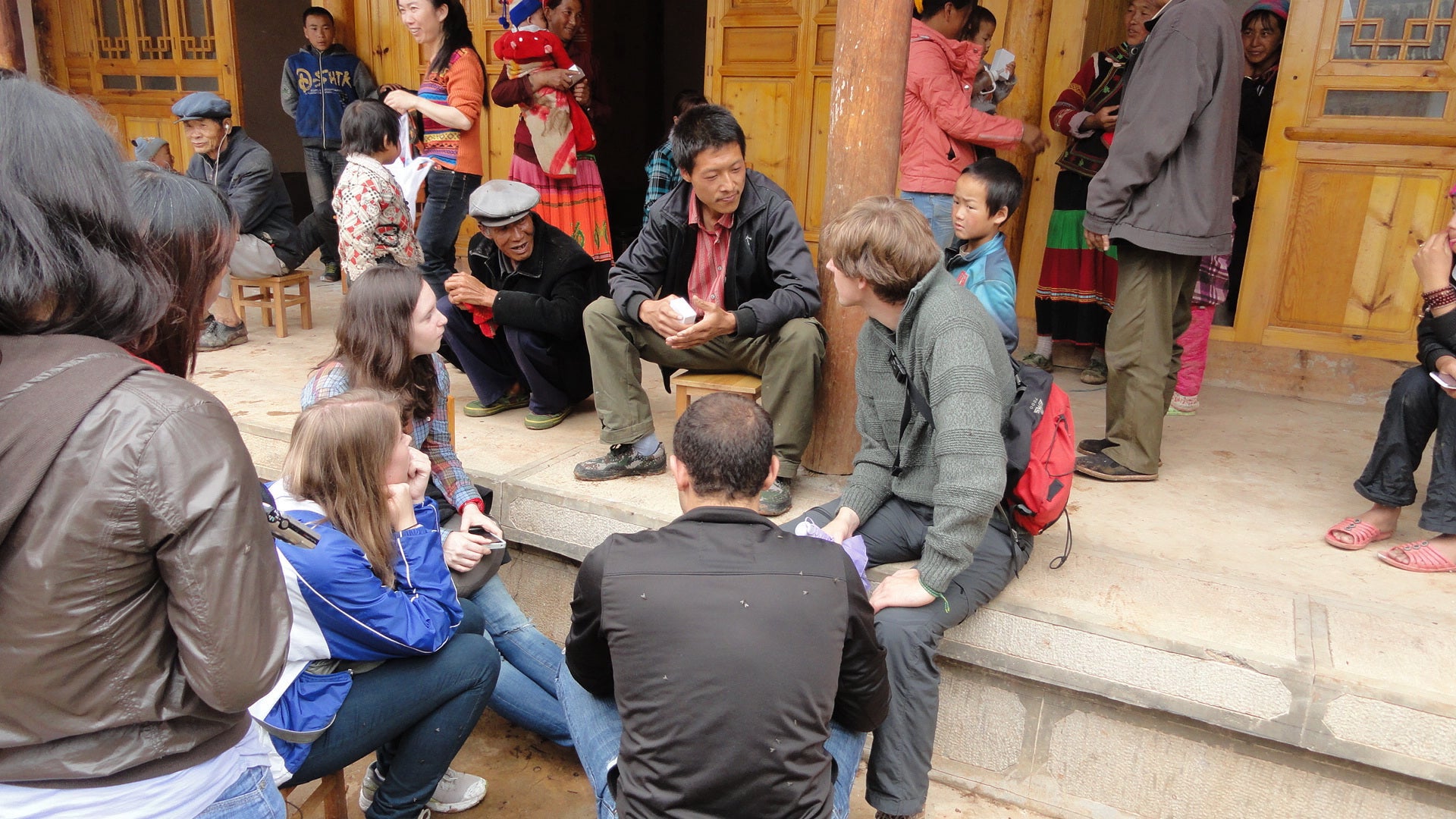 School of Health students speak with indigenous people