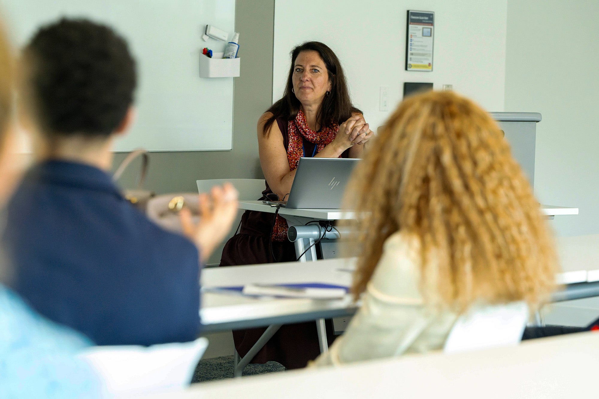 Heather Bradford listens to participants in a session