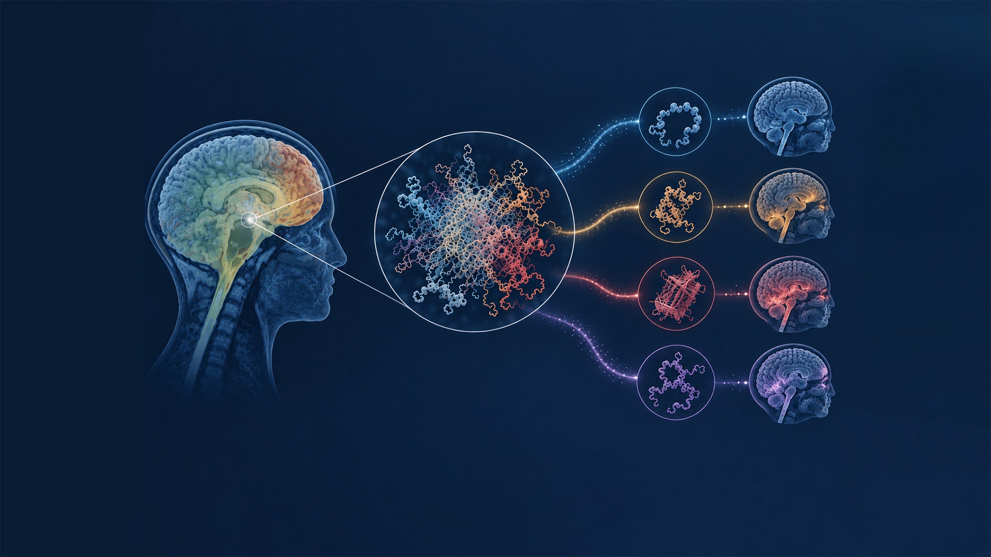 Illustration of intrinsically disordered proteins in the brain